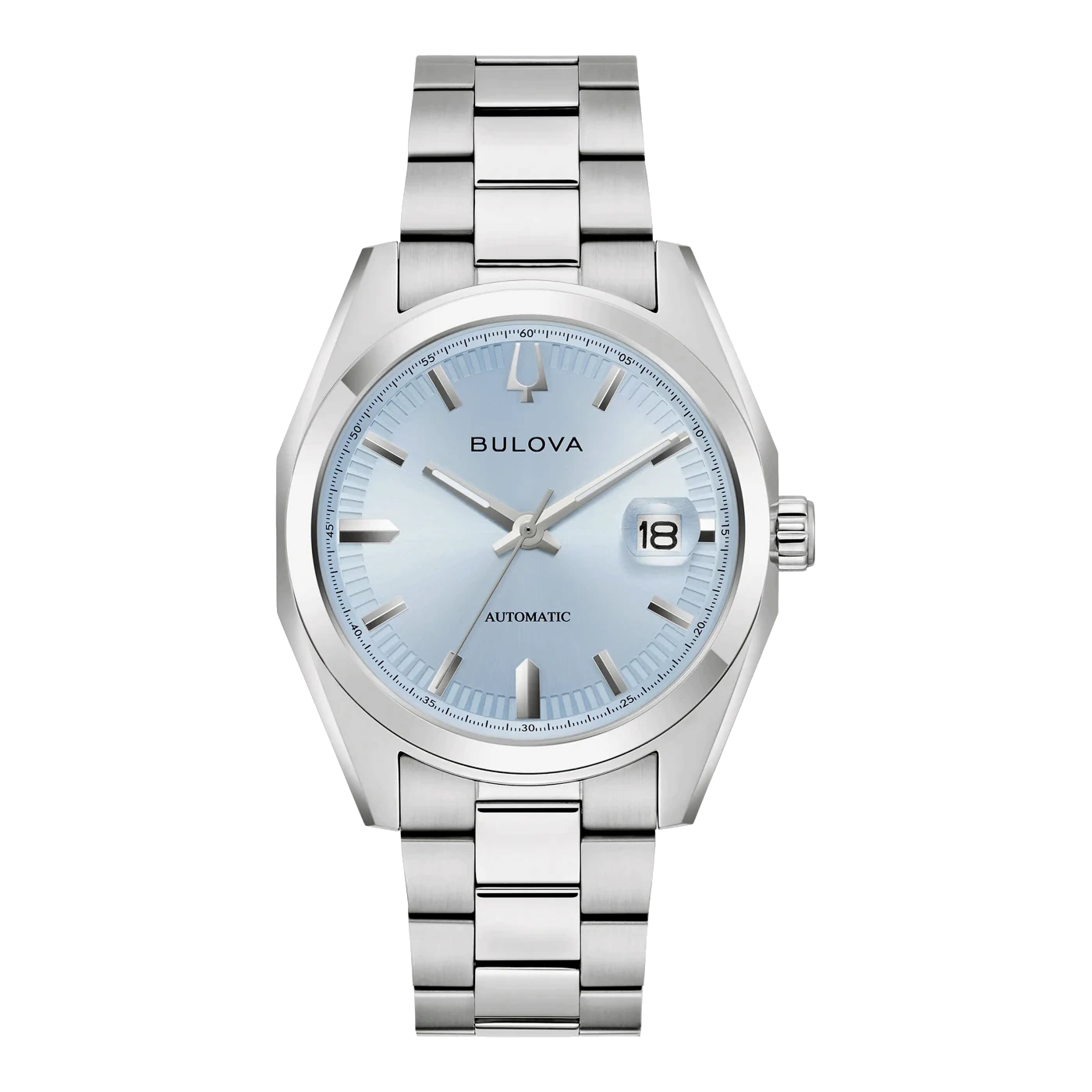 Bulova Surveyor Automatic 96B469 light blue dial front view