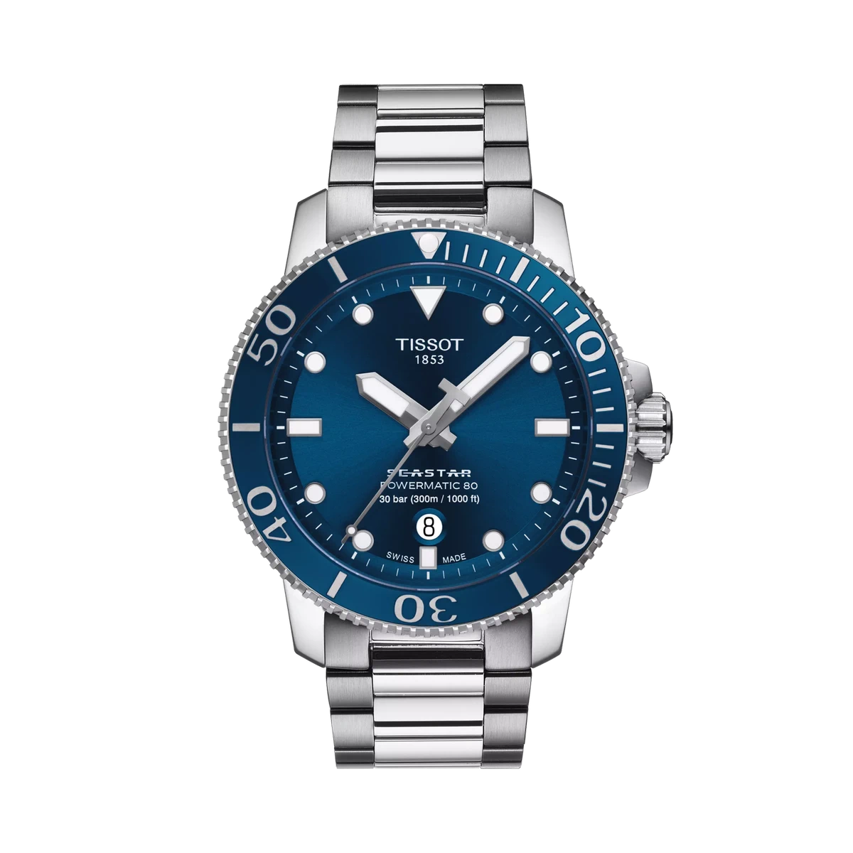 Tissot Seastar 1000 Powermatic 80 T120.407.11.041.03 blue dial front view