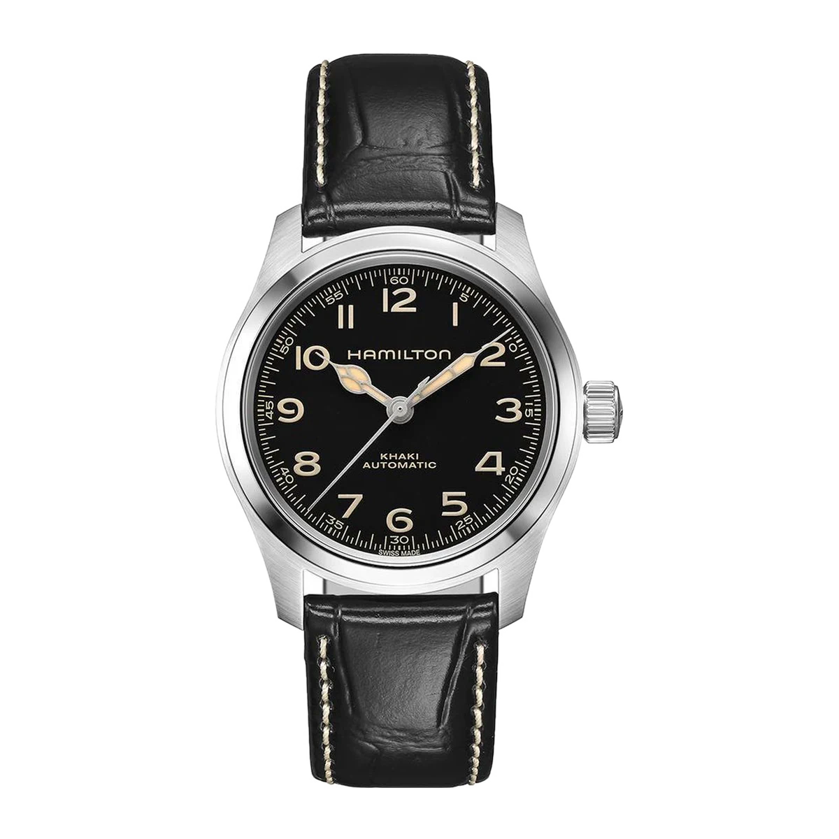 Hamilton Khaki Field Murph 38mm H70405730 black dial front view