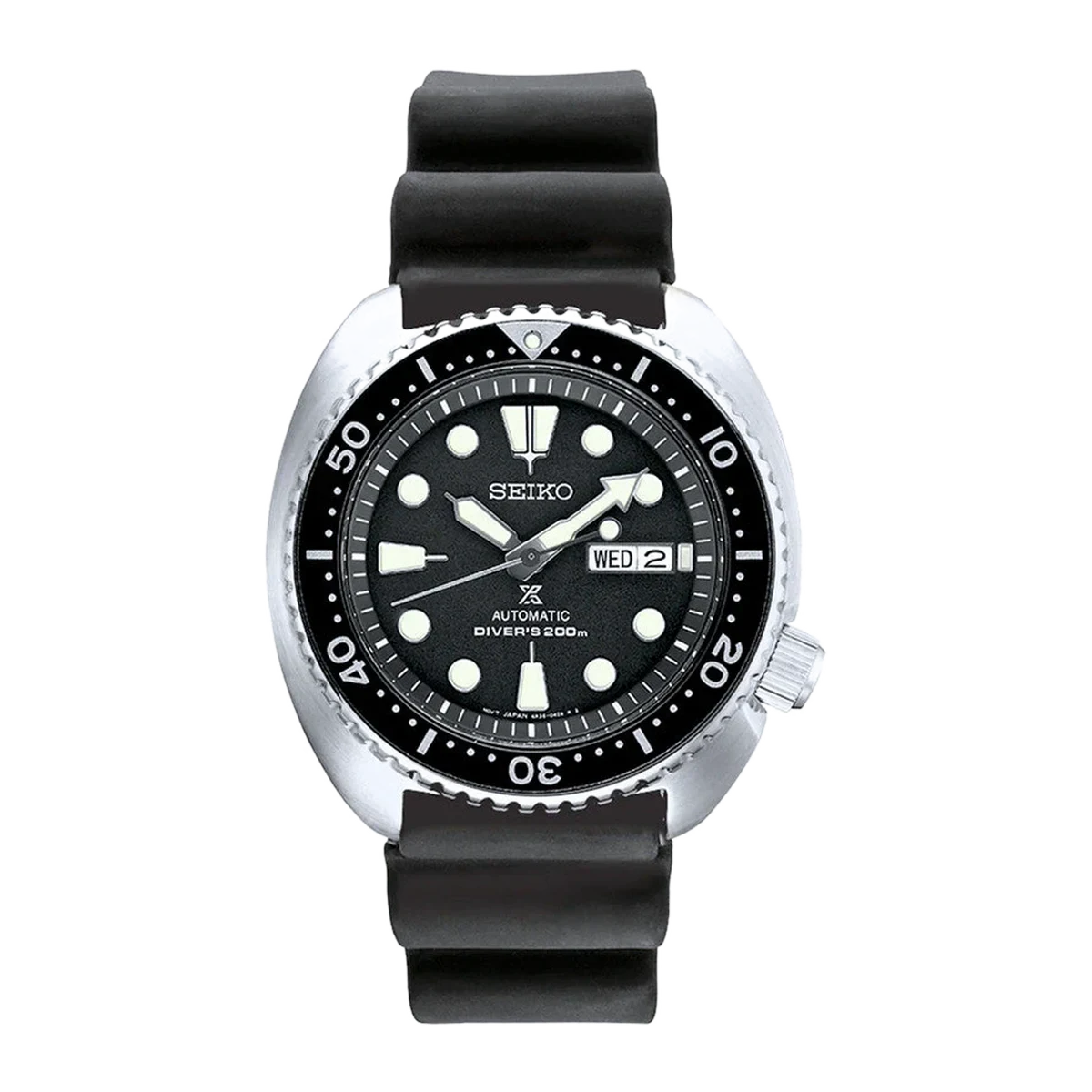Seiko Prospex Turtle SRPE93 SRPE93K1 black dial front view