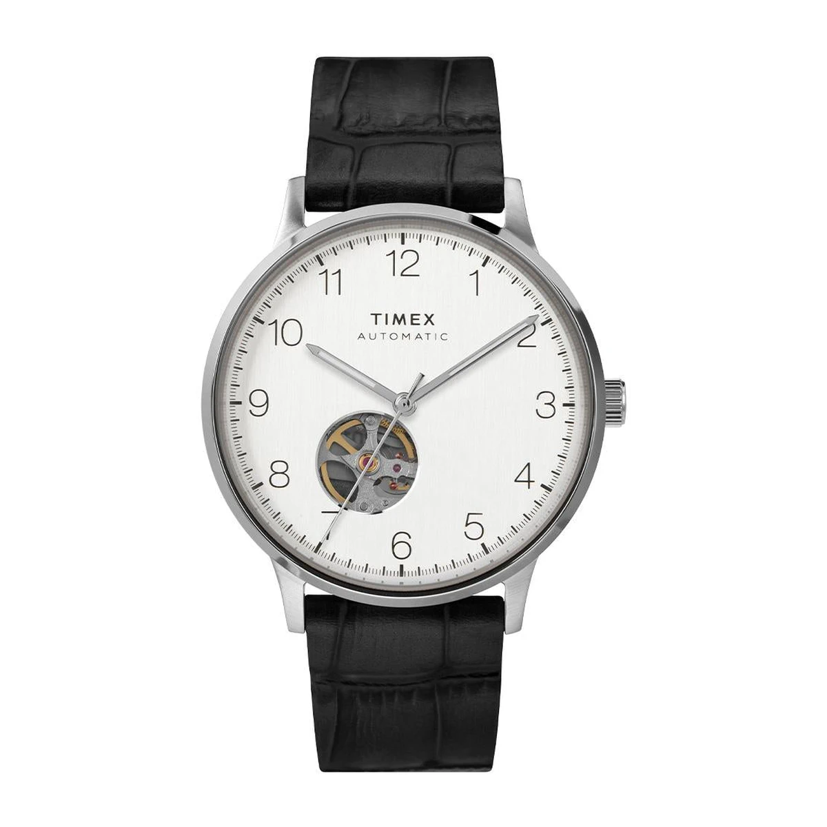 Timex Waterbury Automatic TW2U11500 silver dial front view