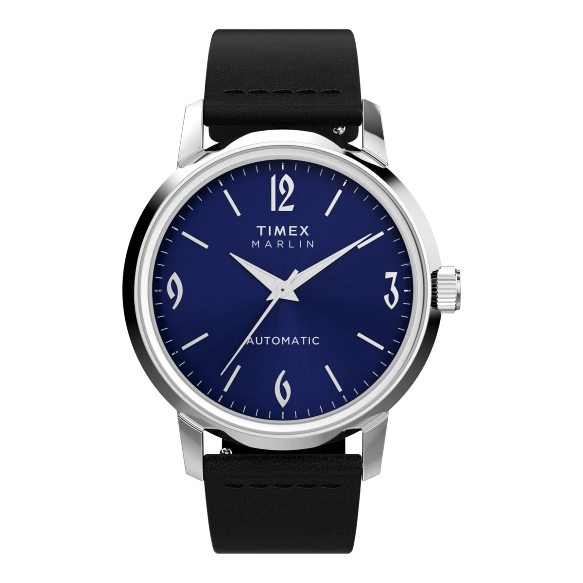 Timex Marlin Automatic TW2W93100 blue sunray dial front view